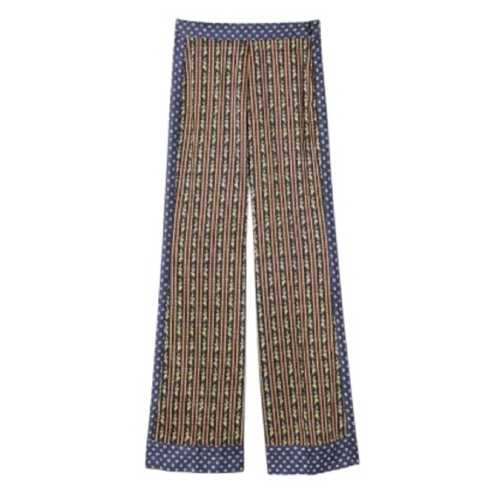 SANDRO Flowing Mixed-Print Wide Leg Trousers - Picture 6 of 9